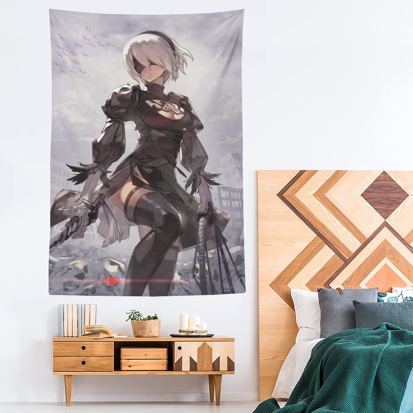 Amazon.co.jp: タペストリー 可愛い キャラクター柄 ニーアオートマタ